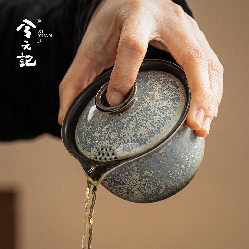 繁星窑变手抓壶盖碗茶杯陶瓷泡茶壶单个家用茶碗泡茶专用功夫茶具