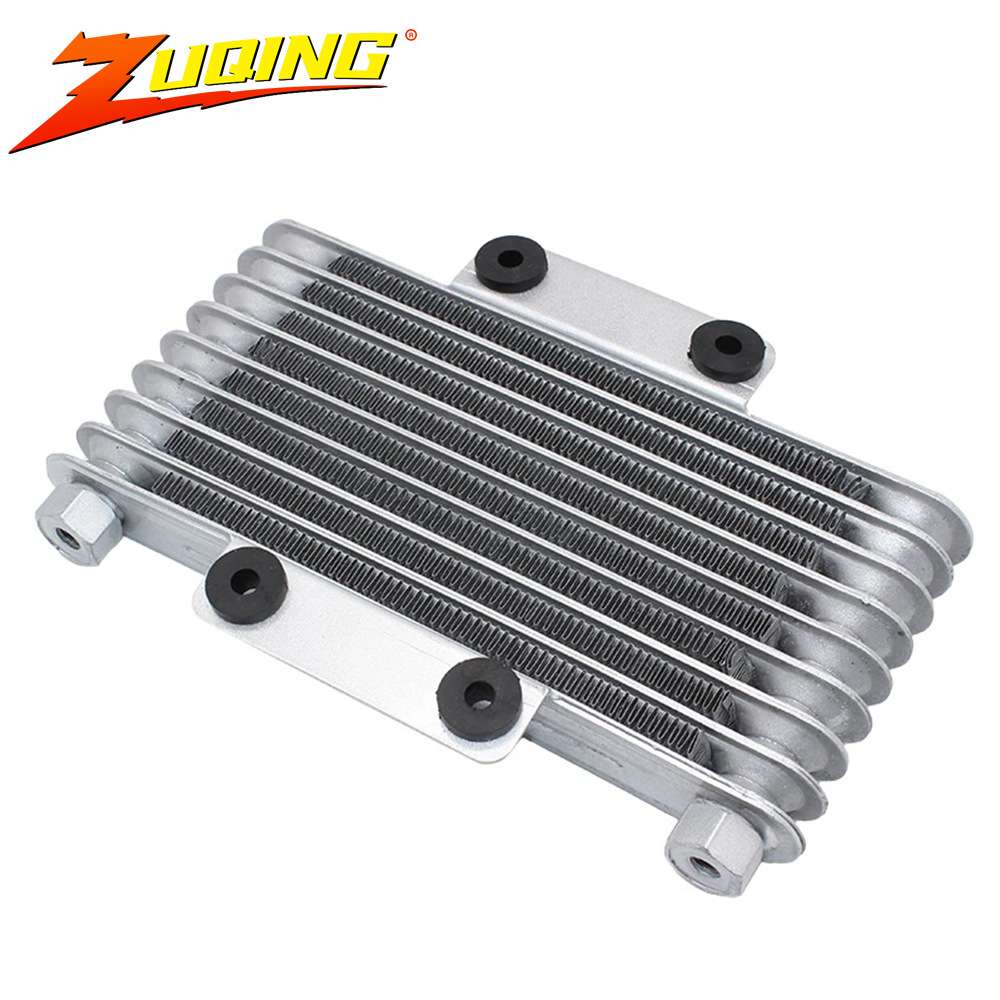 摩托车油冷器改装配件ATV125CC-250CC机油散热器 黑色 银色标准款