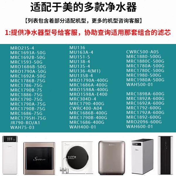 适配S1净水器滤芯MRC1693A-50G/1790B-400/600G/PAC/C/RO反渗透膜