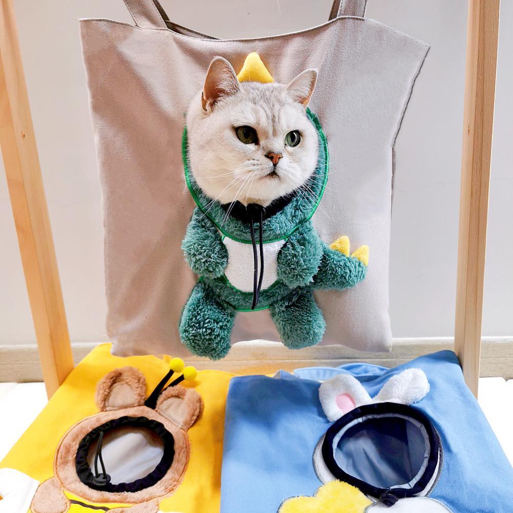卡通帆布斜挎包i手提猫咪袋子小型犬可露头单肩宠物狗狗外出日用