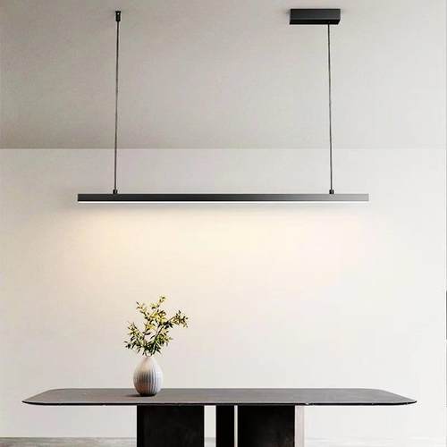 极简一字餐厅吊灯设计师款现代简约饭厅餐桌灯具办公室长条吧台灯