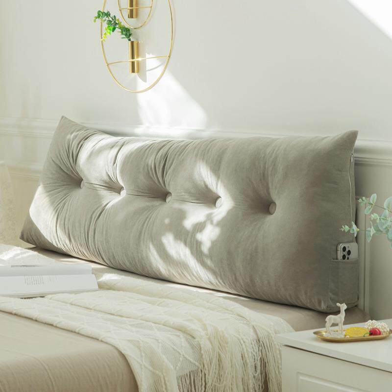 纯色现代三角床头靠垫床上靠枕大靠背靠垫榻榻米客厅软包卧室靠包