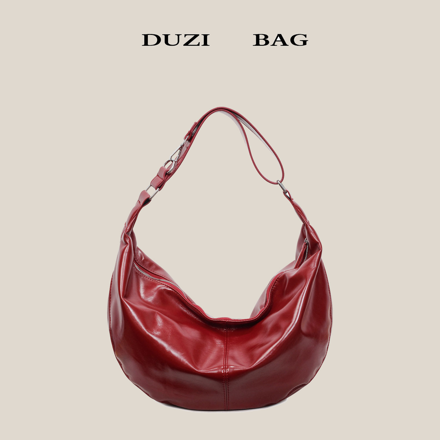 DUZI包包油蜡皮饺子包女高级感大容量单肩斜挎hobo包慵懒风通勤包,箱包皮具/热销女包/男包,通用款女包,淘宝优惠券,粉丝福利购,淘宝优惠卷