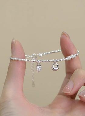 碎银子秤砣手链女新中式国风珍珠福牌复古手串小福包手饰女日常