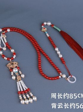 国潮正红背云长璎珞古风汉