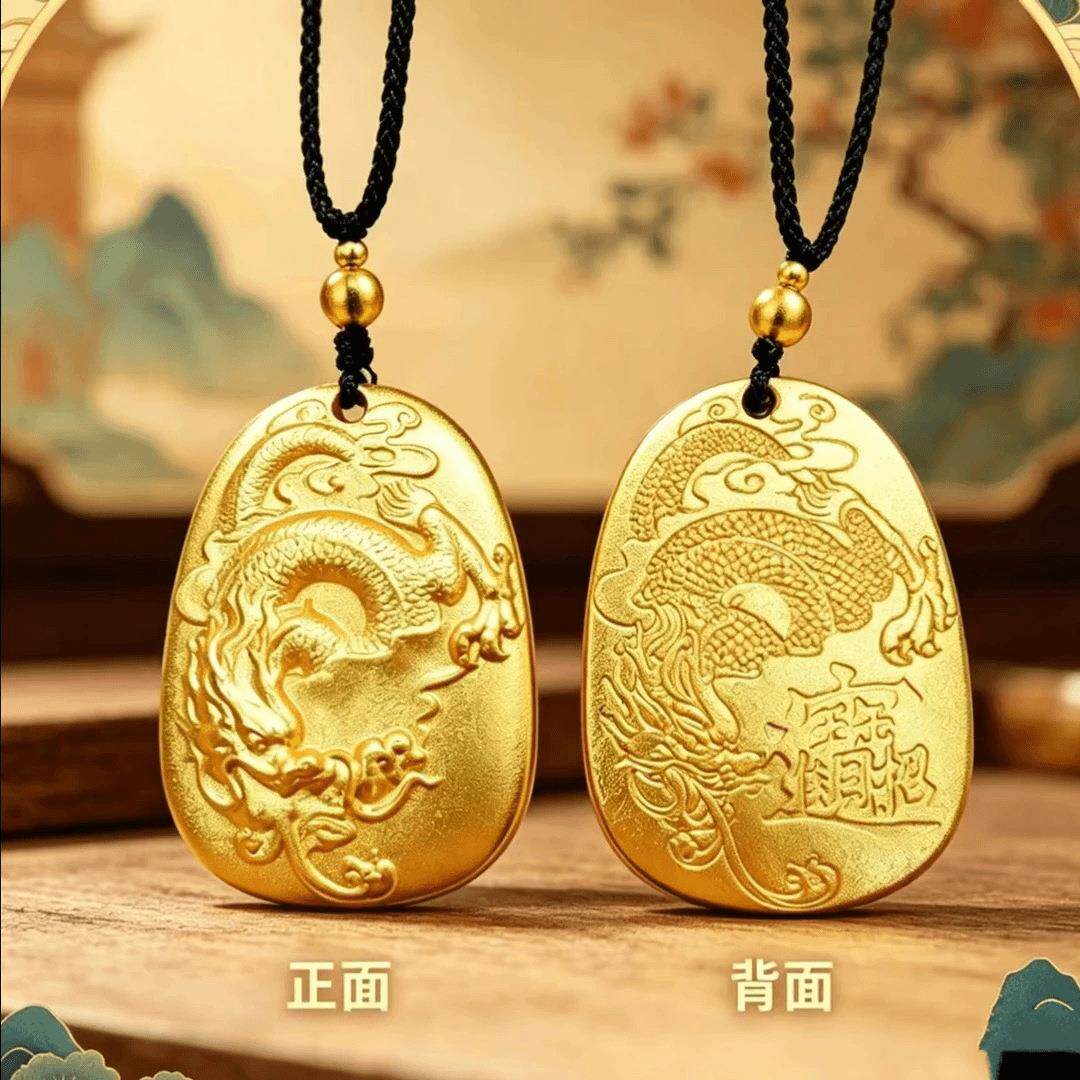 中式国风祥云龙纹项链吊坠饰品个性小众设计感项链男女配饰