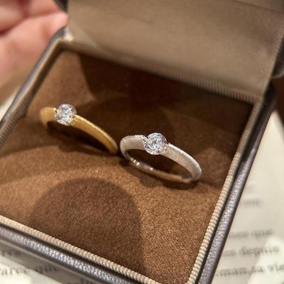 小红书爆款中古风手工拉丝星轨闪钻戒指女小众独特高级感星球指环