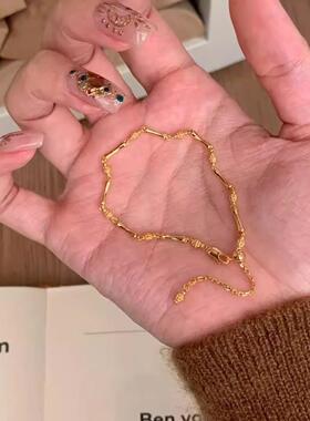 小红书爆款节节高升转运手链女时尚百搭轻奢金色竹节手饰