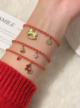 2026新款本命年生肖马红绳手链女手工编织手绳好运红色闺蜜手饰品