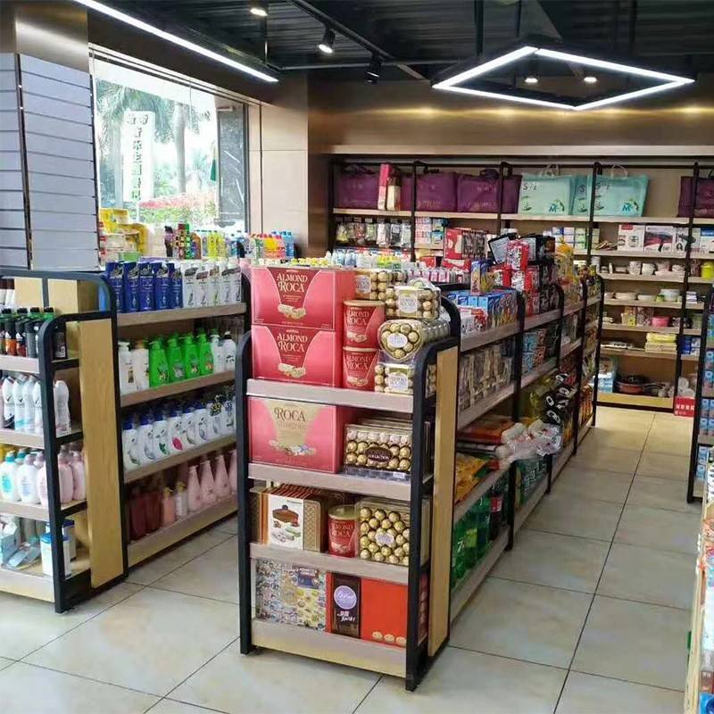超市便利店货架多层组合食品货架精品超市便利双面中岛展示货