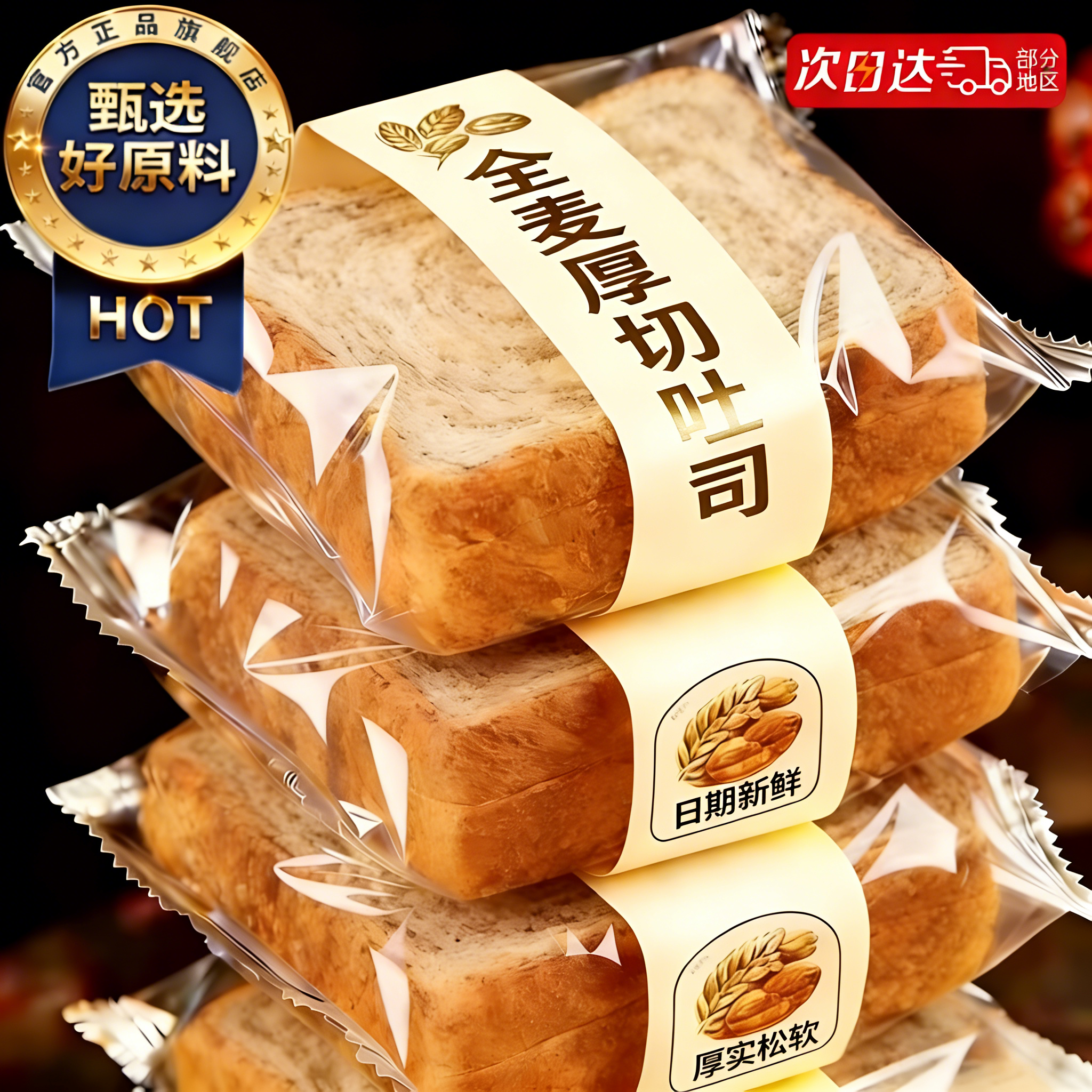 牛乳厚切吐司面包巧克力手撕切片吐司整箱懒人早餐营养代餐饱腹