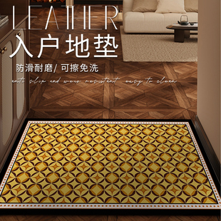 复古pvc地垫入户门垫家用门口免洗脚垫耐脏防滑垫可裁剪地毯玄关