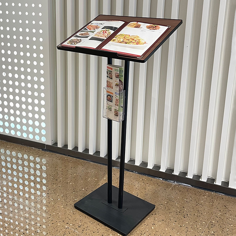 柏思顿菜单展示架酒店饭厅门口翻页菜牌落地样品屋展示中心合同公