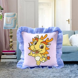 绣十字绣抱枕卡通动漫可爱个性客厅沙发靠枕头套件剪纸版十二生肖