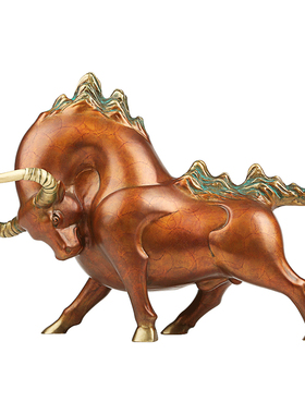 铜牛摆件运势如虹牛天道酬勤牛工艺礼品摆饰公司老板桌装饰摆设开