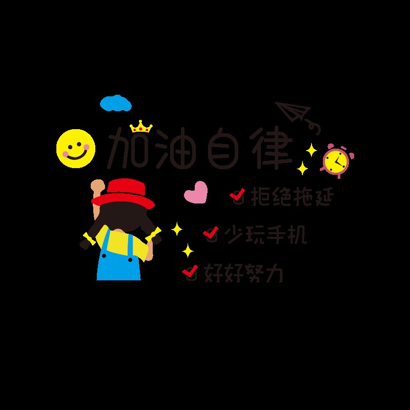 女孩卧室房间布置儿童房书桌墙面装饰画初中小学生励志文字墙贴纸