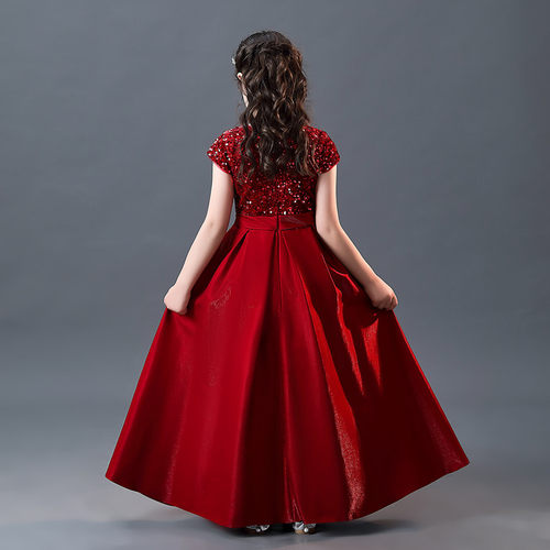 六一长款儿童礼服女童长款演出服高端洋气合唱钢琴演奏服公主裙春