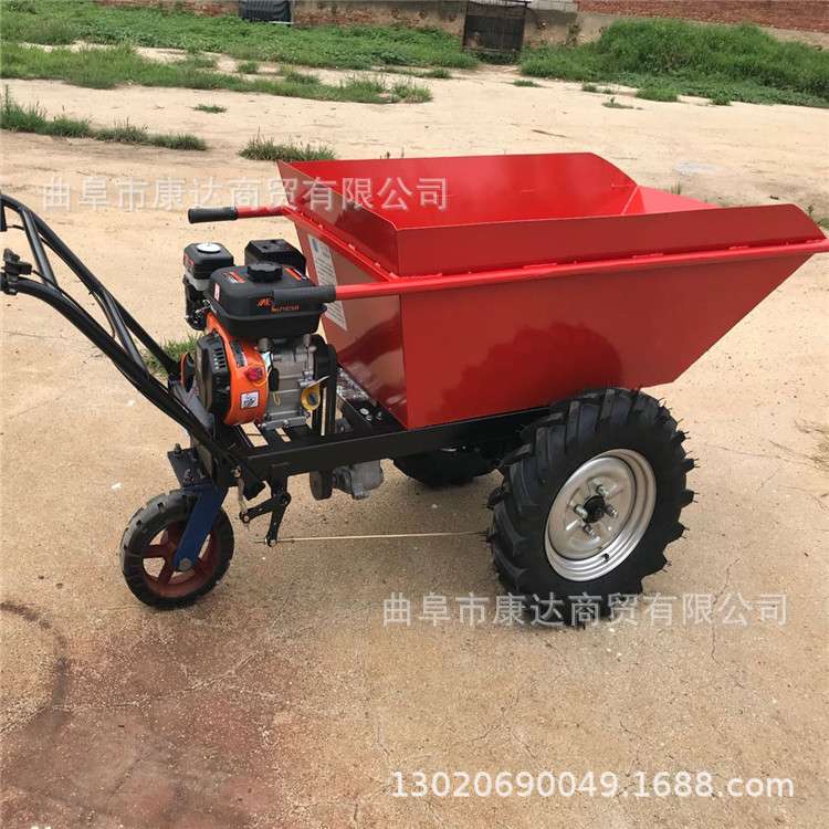 小型手推翻斗车 工程运输翻斗车 拉沙拉土拉货搬运车 汽油手推车