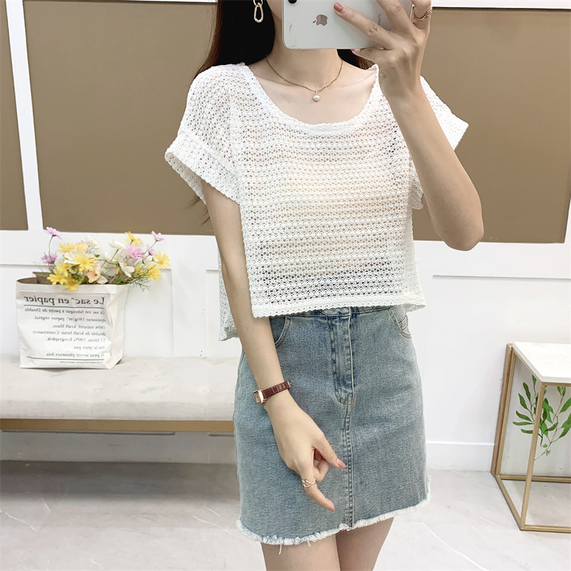 罩衫女2022夏季薄款镂空针织衫套头小披肩搭短款外套配吊带裙子