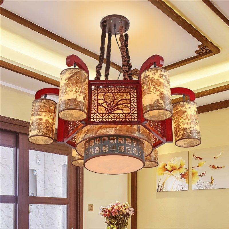 仿古饭店灯中式餐厅吊灯复古客厅灯具酒店大厅包厢灯茶楼古典灯