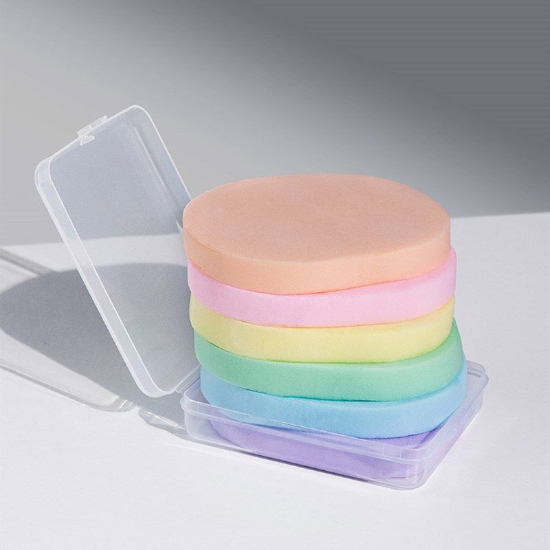 【6片装】洗脸扑海绵洁面扑女清洁面扑盒装卸妆神器粉扑擦脸加厚