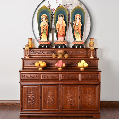 实木供桌佛桌佛台供台神台佛柜供奉桌三层家用客厅寺庙中式藏式