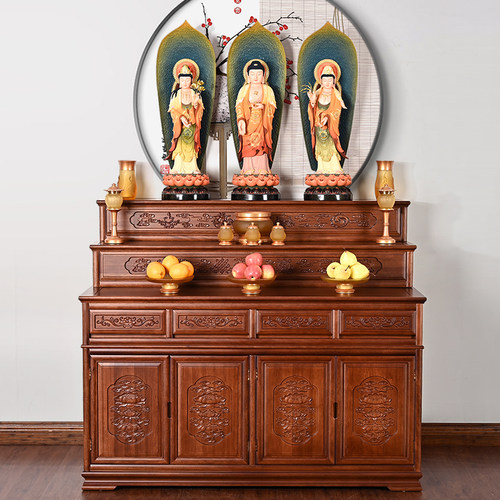 实木供桌佛桌佛台供台神台佛柜供奉桌三层家用客厅寺庙中式藏式
