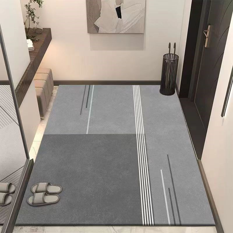 灰色硅藻泥入户地垫门口吸水防滑进门垫玄关满铺耐脏家用门口地垫