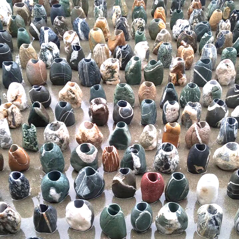 石头花盆原生态天然鹅卵石盆大号创意盆景装饰种多肉水培特大包邮