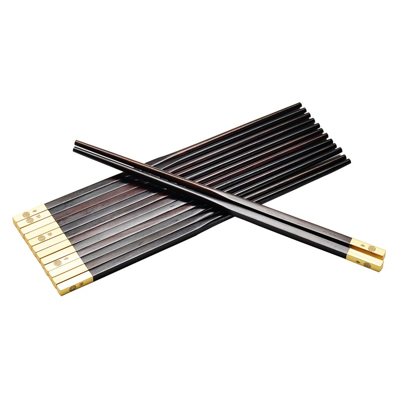 家用筷子礼盒10双中式酸枝木筷乔迁新居礼品餐具家庭实木筷子套装