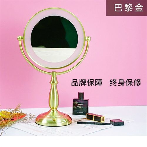 LED化妆镜台式双面镜大号梳妆镜充电网红补光灯镜高清放大3-10倍