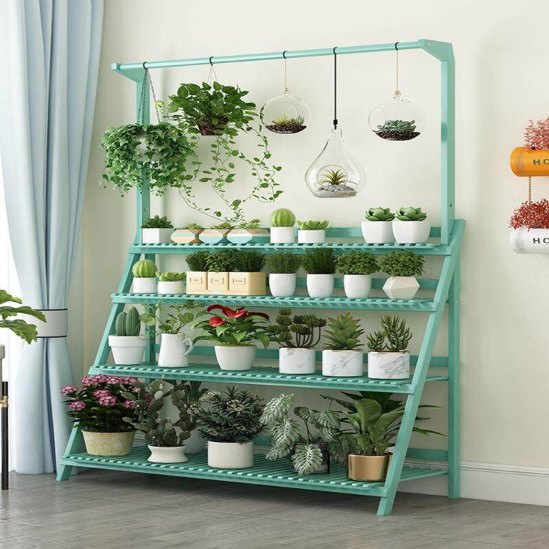 花架置物架客厅室内实木落地式简约悬挂多肉现代阳台绿萝花何之章