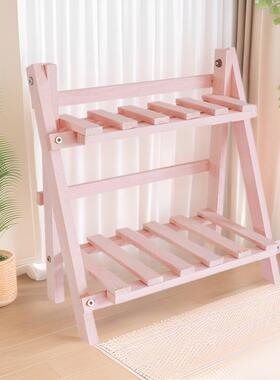 客厅白色北欧透明新款做旧原木阳台花架子多功能简约单个架多肉架