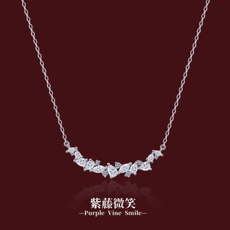 原创纯银紫藤微笑项链送女生礼物