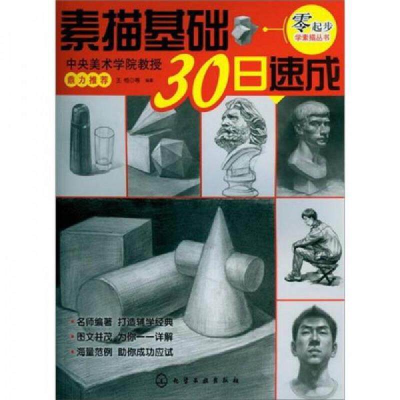 正版发货快零起步学素描丛书:素描基础30日速成 9787122153128 王恒等编著 化学工业出版社