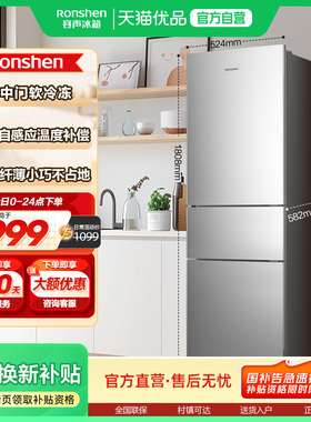 Ronshen/容声 BCD-216D11N 三开门冰箱小型家用节能冷藏冷冻冰箱
