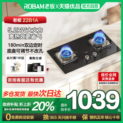 【小灶王】老板燃气灶家用猛火灶煤气灶大火力E1L天然气灶正品