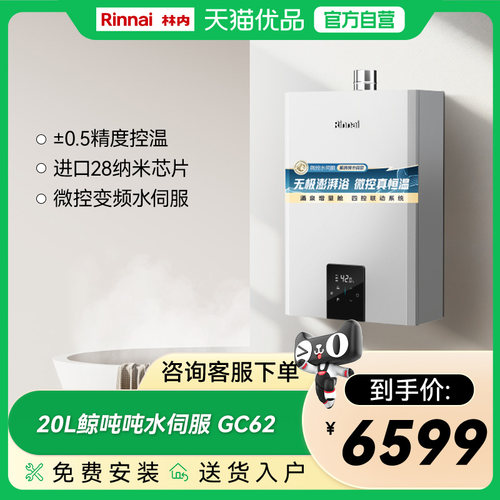 林内20升GC62水伺服燃气热水器