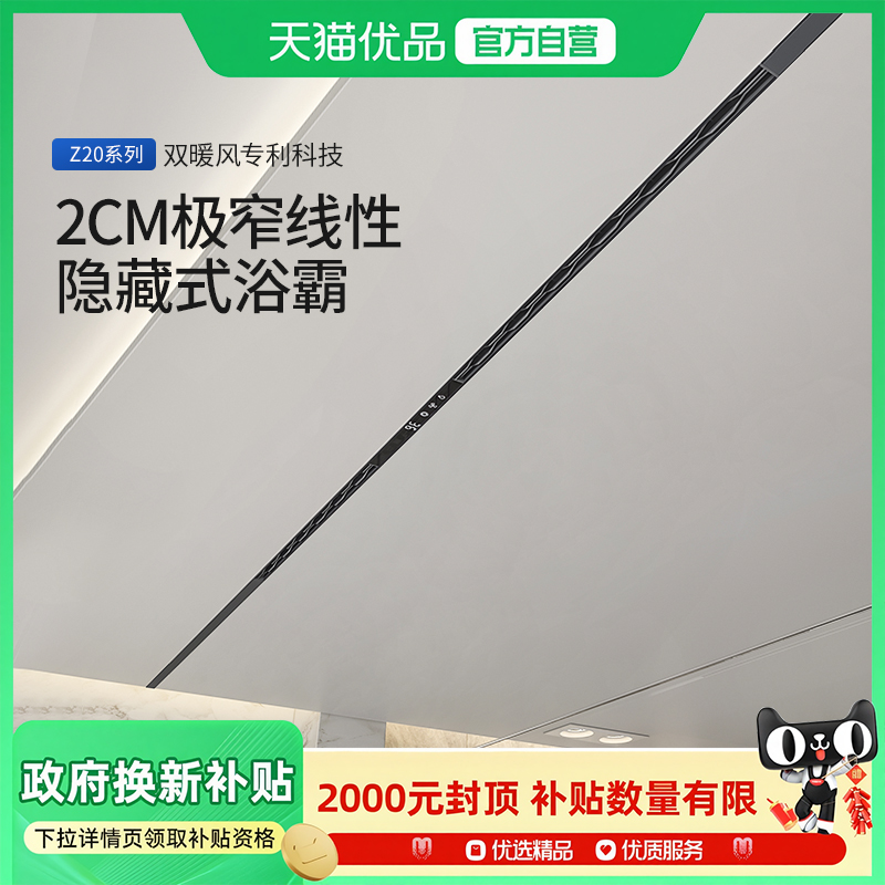 巴洛斯顿蜂窝大板吊顶专用线性风暖浴霸石膏板线型线形隐藏式极窄