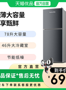 荣事达R78K156L星河灰双开门单循环直冷78L家用两门低噪节能冰箱