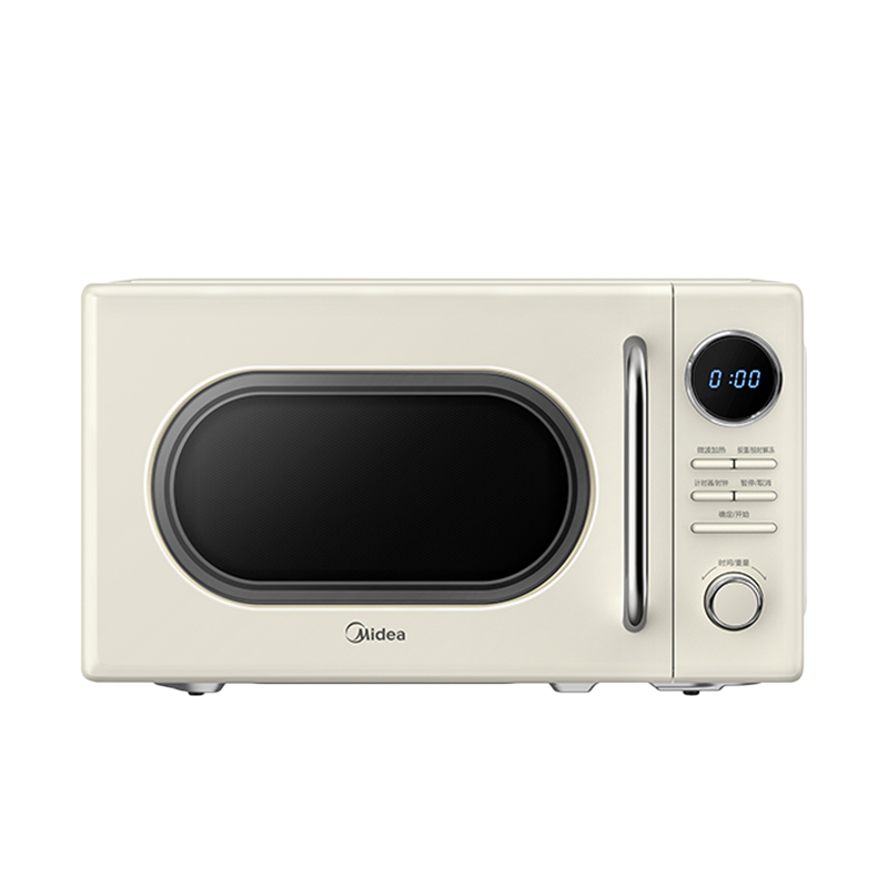 Midea/美的 M2F 家用小型迷你一人复古微波炉奶白色奶油风20升
