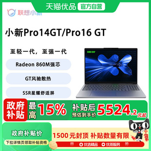 【政府补贴15%】联想小新Pro14/16 GT AI元启 酷睿第二代轻薄本笔记本商务办公笔记本电脑