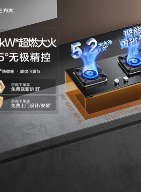 方太02-TH29B燃气灶煤气灶台双灶嵌入式家用天然气液化气炉灶官方