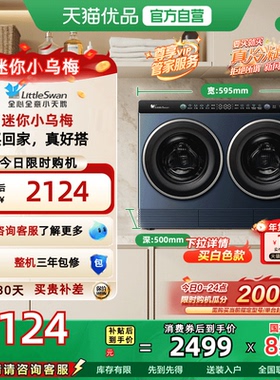 [迷你小乌梅]小天鹅迷你懒人洗烘一体双筒洗衣机 TNDD20-08AIDE