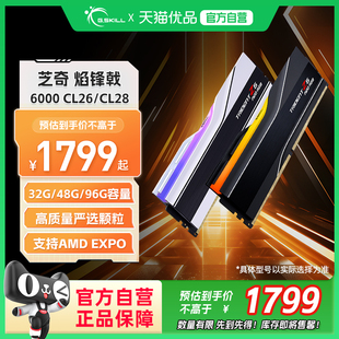 C28时序AMD EXPO 24G 芝奇焰锋戟DDR5内存条RGB灯条6000