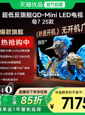 雷鸟鹤7 25款85英寸QD-MiniLED高阶VA超低反智能电视补贴85R695C