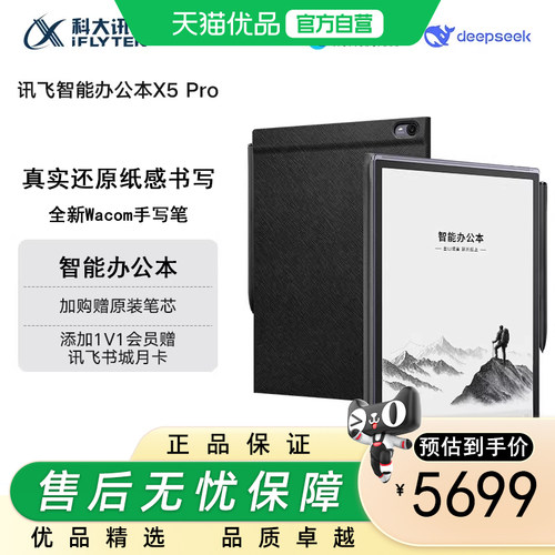 科大讯飞【重磅新品】智能办公本X5 Pro-经典黑 10.65英寸 墨水屏电纸书 电子书阅读器 手写笔记本电纸书