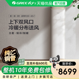 新一级能效3匹变频冷暖客厅双风口空调柜机王者 格力官方 Gree