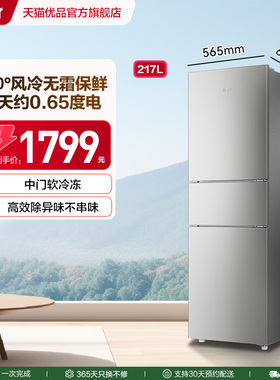 Haier/海尔 BCD-217WGHC3E9H9灰 冰箱