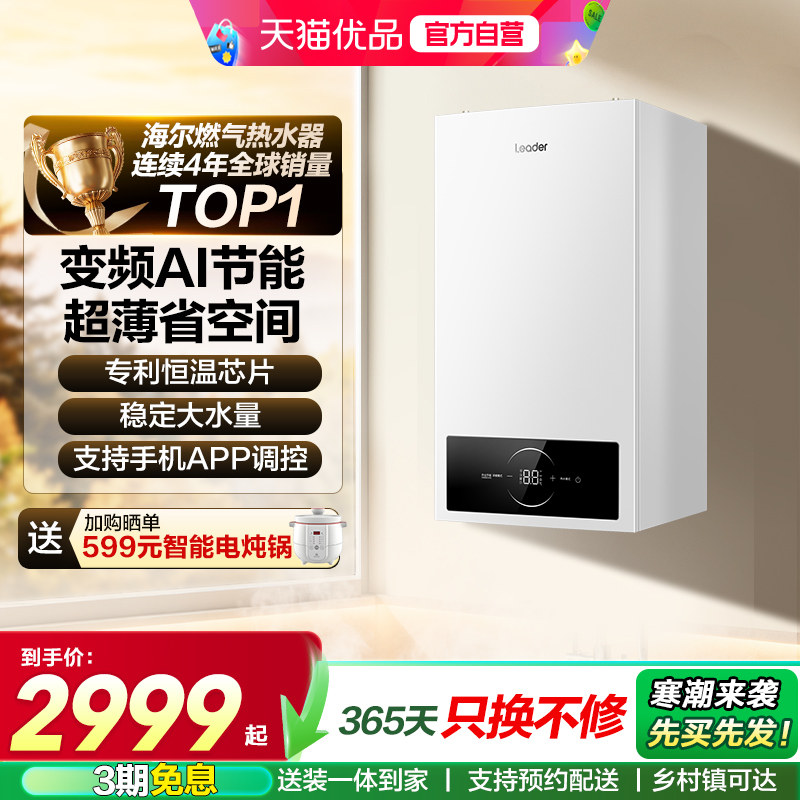 海尔智家统帅燃气采暖壁挂炉天然气官方家用节能洗地暖炉锅炉LA1